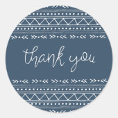 Meer blauw moderne boho dank je ronde sticker (Voorkant)