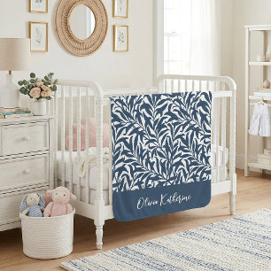 Meer Blauwe Wilgentak Monogrammed Sherpa Deken