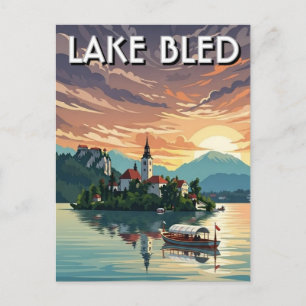 Meer Bled Slovenië Briefkaart