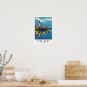 Meer Bled Slovenië Reizen Kunst Vintage Poster (Keuken)