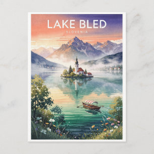 Meer Bled Slovenië Vintage Briefkaart
