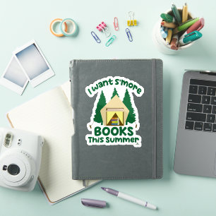 Meer boeken deze zomer Leuke lees slogan Sticker