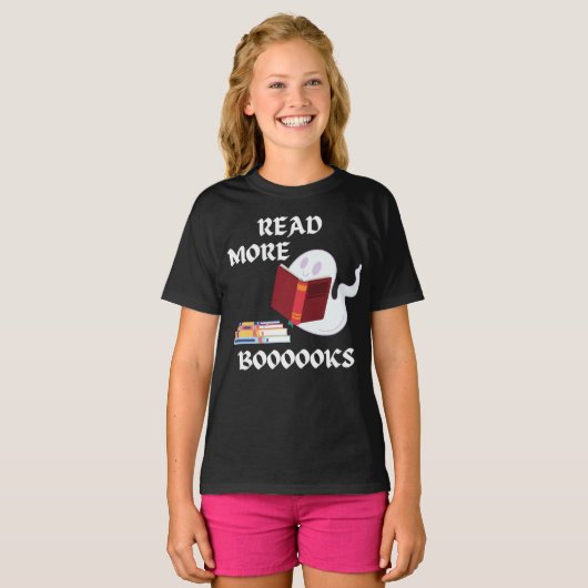 Meer boeken lezen Fun Halloween T-Shirt (Voorkant volledig)