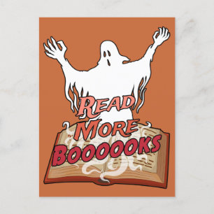 Meer boeken lezen Ghost Book Halloween Briefkaart