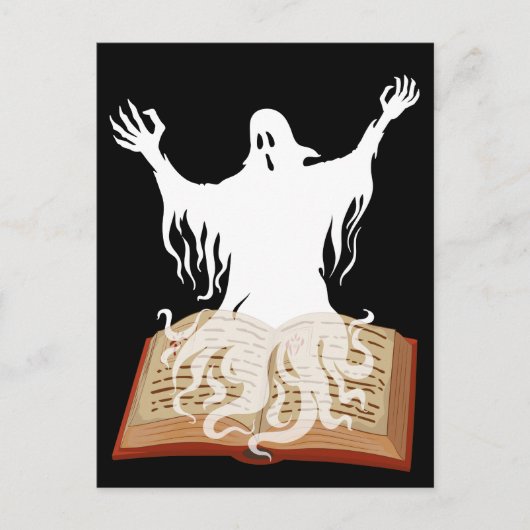 Meer boeken lezen Ghost Book Halloween Briefkaart (Voorkant)