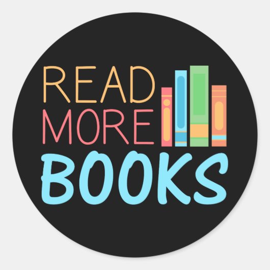 Meer boeken lezen ronde sticker (Voorkant)