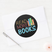 Meer boeken lezen ronde sticker (Envelop)