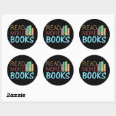Meer boeken lezen ronde sticker (Vel)