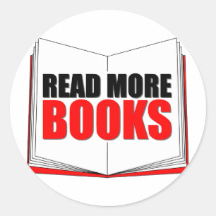 Meer boeken lezen ronde sticker