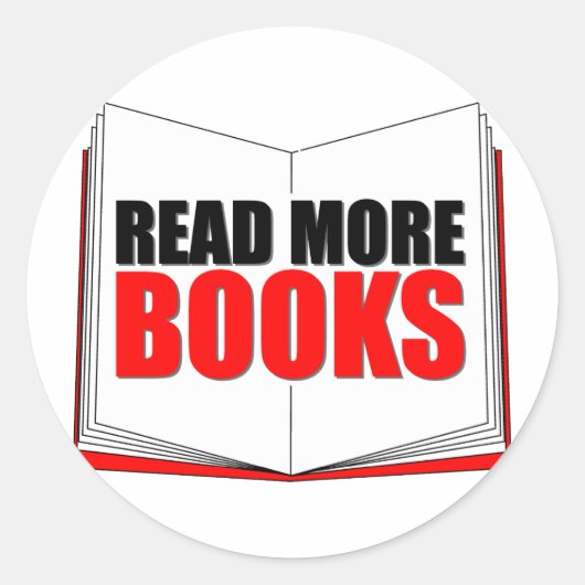 Meer boeken lezen ronde sticker (Voorkant)