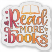 Meer boeken lezen sticker (Voorkant)