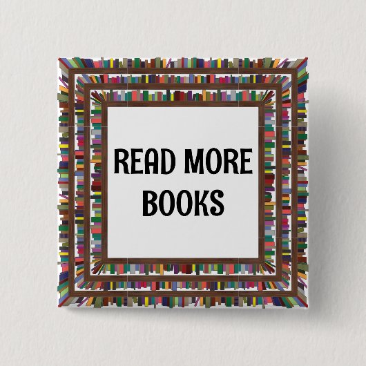 Meer boeken lezen vierkante button 5,1 cm (Voorkant)
