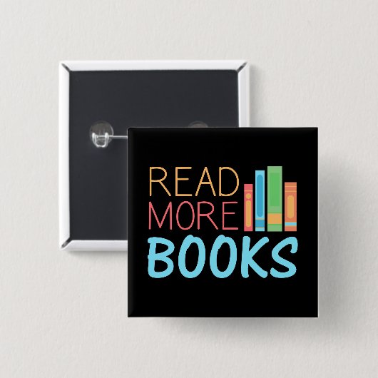 Meer boeken lezen vierkante button 5,1 cm (Voorkant /achterkant)