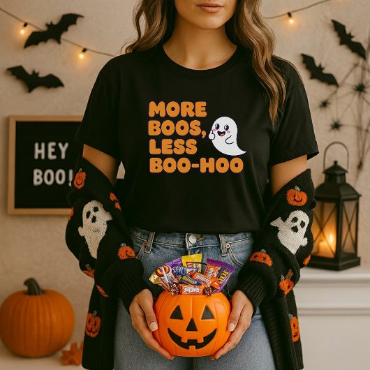 Meer Boeken Minder Boo-Hoo Halloween Ghost & Bever T-shirt