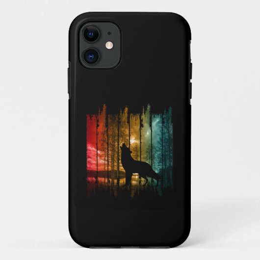 MEER BOMEN WOLF HUILEN Case-Mate iPhone CASE (Achterkant)