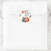 Meer Boo alsjeblieft Waterverf Pumpkin Ronde Sticker (Tas)