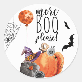 Meer Boo alsjeblieft Waterverf Pumpkin Ronde Sticker