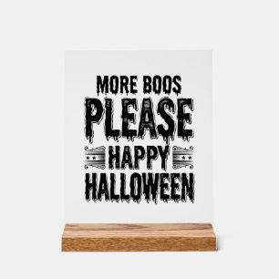 Meer Boos Alsjeblieft Vintage Halloween Typografie Acryl Bord