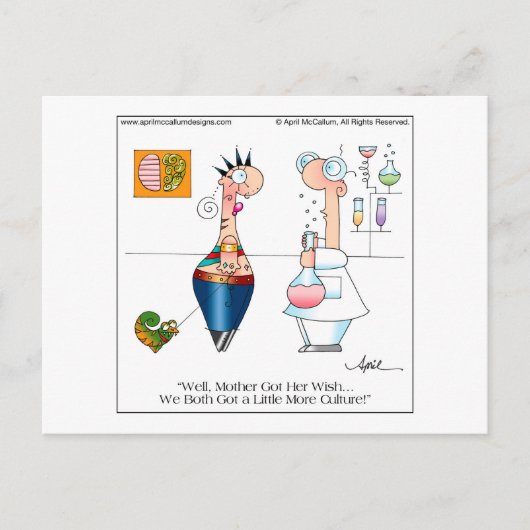 MEER Briefkaart CULTUUR Cartoon door April McCallu (Voorkant)