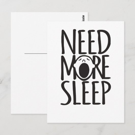 Meer briefkaart voor zwart-wit citaat in slaap nod (Voorkant / Achterkant)