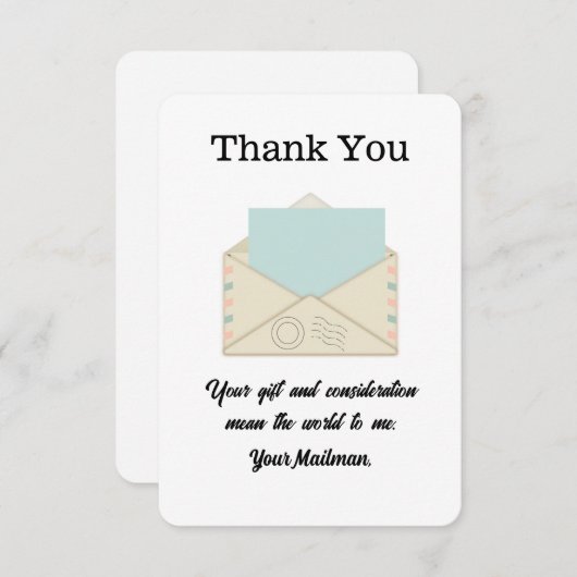meer Brievenvervoerder Postbus vervoerder Bedankkaart (Voorkant / Achterkant)