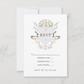 Meer Bruiloft Monogram Wapen RSVP Kaartje (Voorkant)