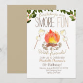 Meer campfire camping verjaardagsuitnodiging kaart (Voorkant / Achterkant)