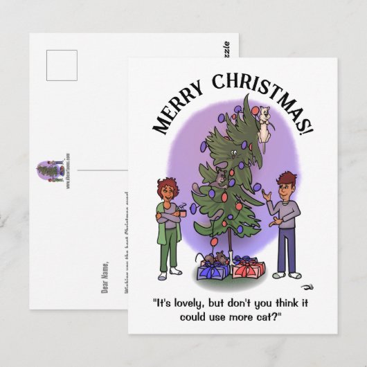 Meer Cat Christmas Briefkaart (Voorkant / Achterkant)