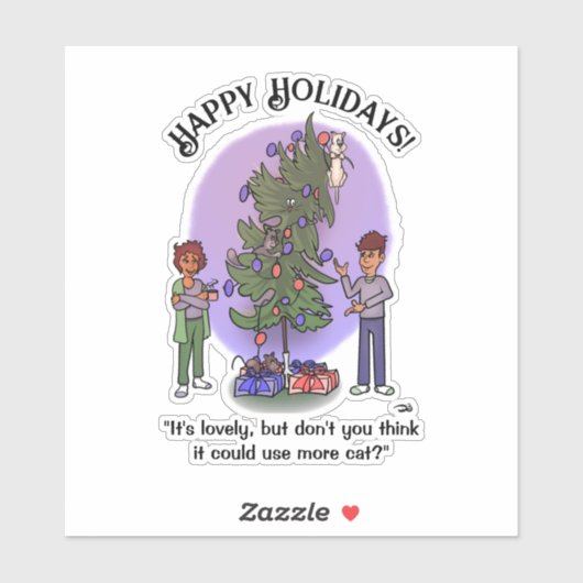 Meer Cat Christmas Custom Sticker (Vel)