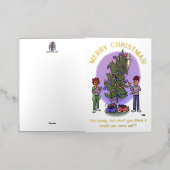 Meer Cat White Folie Gevouwen Kerst Kaart (Buiten Laag)