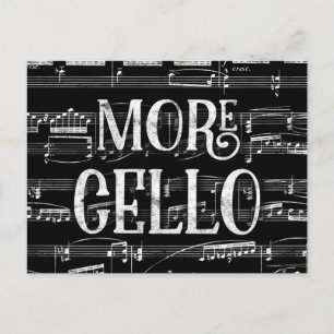 Meer Cello-alkboard - Black White Music Briefkaart