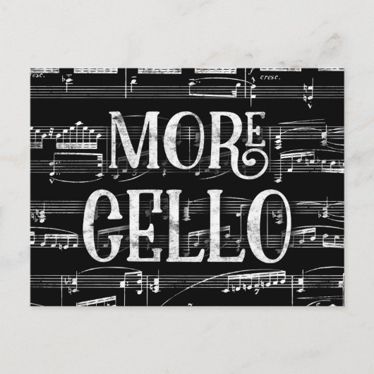 Meer Cello-alkboard - Black White Music Briefkaart (Voorkant)