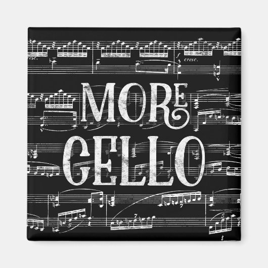 Meer Cello-alkboard - Black White Music Magneet (Voorkant)