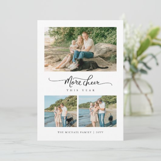 Meer Cheer dit jaar Modern Family 3 Foto Feestdagenkaart (Staand voorkant)