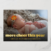 Meer Cheer dit jaar Nieuwe Baby Foto Kerst Kaart (Voorkant)