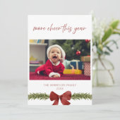 Meer Cheer Dit Jaar Nieuwe Baby Kerst Kaart (Staand voorkant)