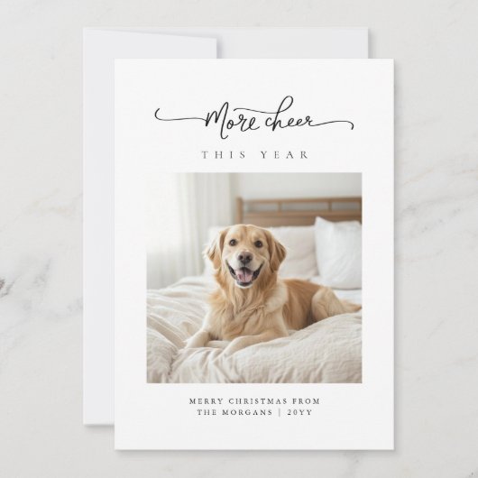 Meer Cheer Minimalist Dog Kerstfoto Feestdagenkaart (Voorkant)