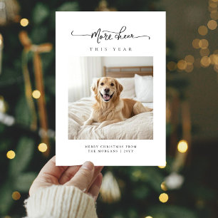 Meer Cheer Minimalist Dog Kerstfoto Feestdagenkaart
