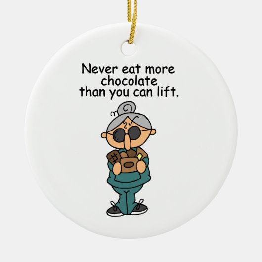 Meer chocolade-Humor Keramisch Ornament (Voorkant)