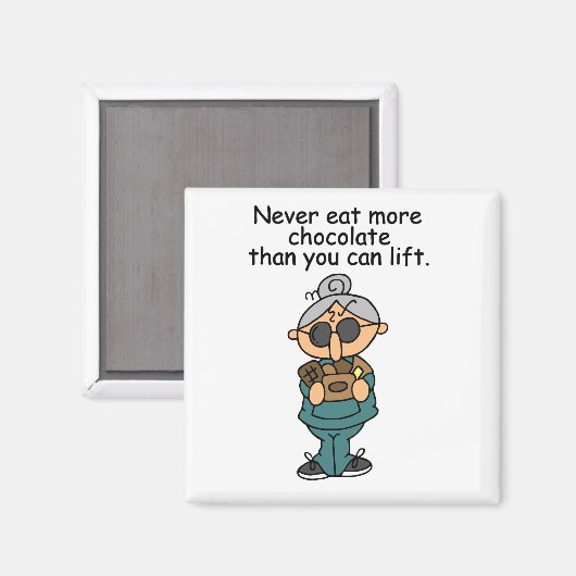 Meer chocolade-Humor Magneet (Voorkant / Achterkant)