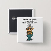 Meer chocolade-Humor Vierkante Button 5,1 Cm (Voorkant /achterkant)