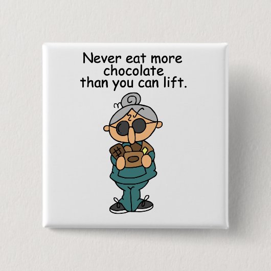 Meer chocolade-Humor Vierkante Button 5,1 Cm (Voorkant)
