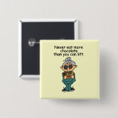 Meer chocolade-Humor Vierkante Button 5,1 Cm (Voorkant /achterkant)