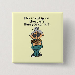 Meer chocolade-Humor Vierkante Button 5,1 Cm