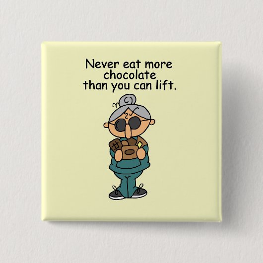 Meer chocolade-Humor Vierkante Button 5,1 Cm (Voorkant)