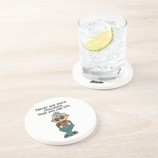 Meer chocolade-Humor Zandsteen Onderzetter (Zijkant)