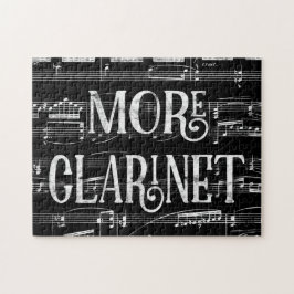 Meer Clarinet-bord - Zwarte witte muziek Legpuzzel