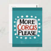 Meer Corgis alsjeblieft Briefkaart (Voorkant / Achterkant)