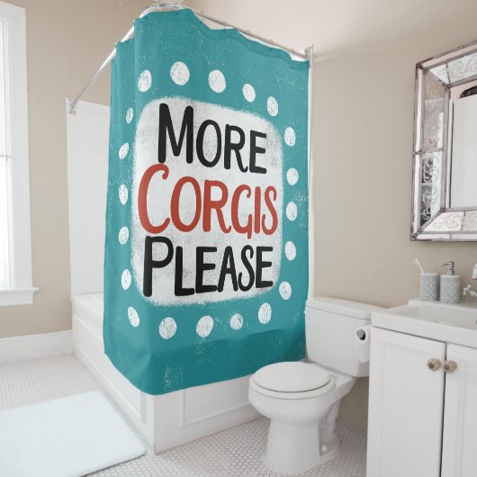 Meer Corgis alsjeblieft Douchegordijn (In situ)