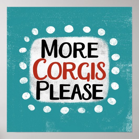 Meer Corgi's Please Poster Wall Art (Voorkant)